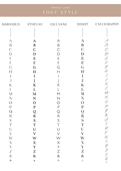 Font options for personalized monogram wax seal stamp