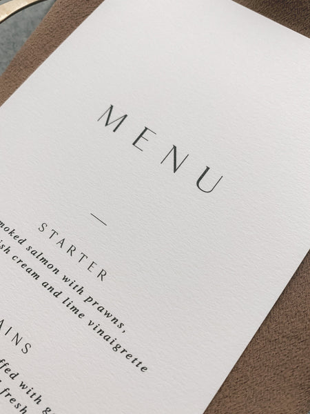 Card stock menu_closeup side angle in design 4