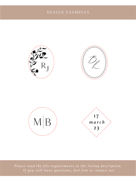 Custom wax stamp logo design examples