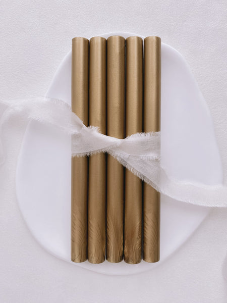 a set of 5 gold glue gun sealing wax sticks