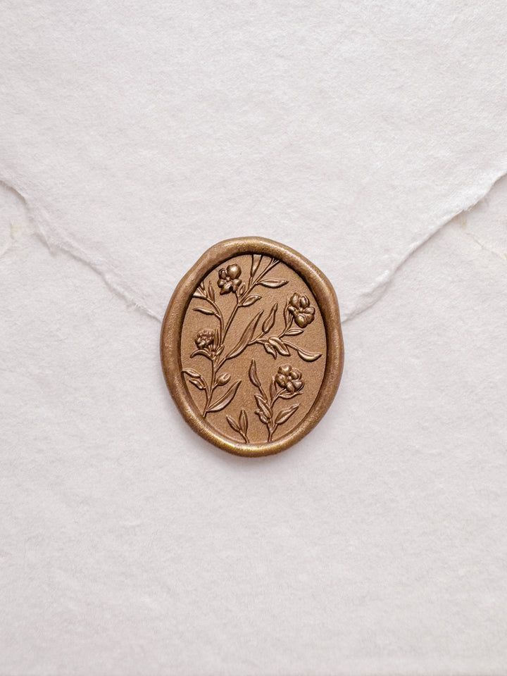 Scarlette 3D Floral Oval Wax Seal Stickers