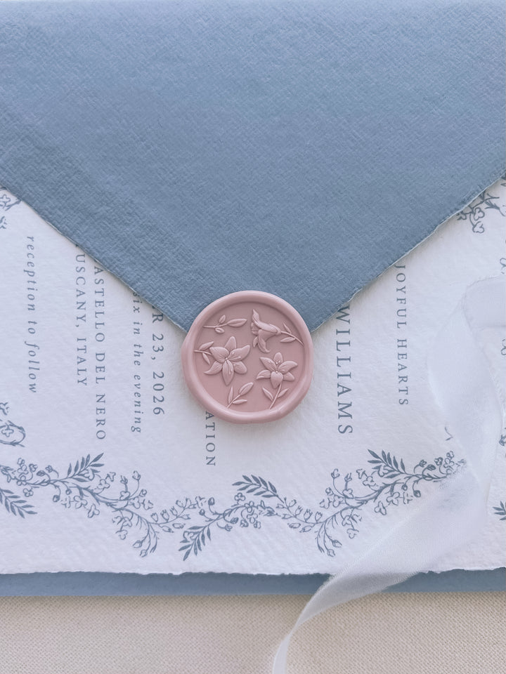 3D Blooming Lilies Wax Stamp