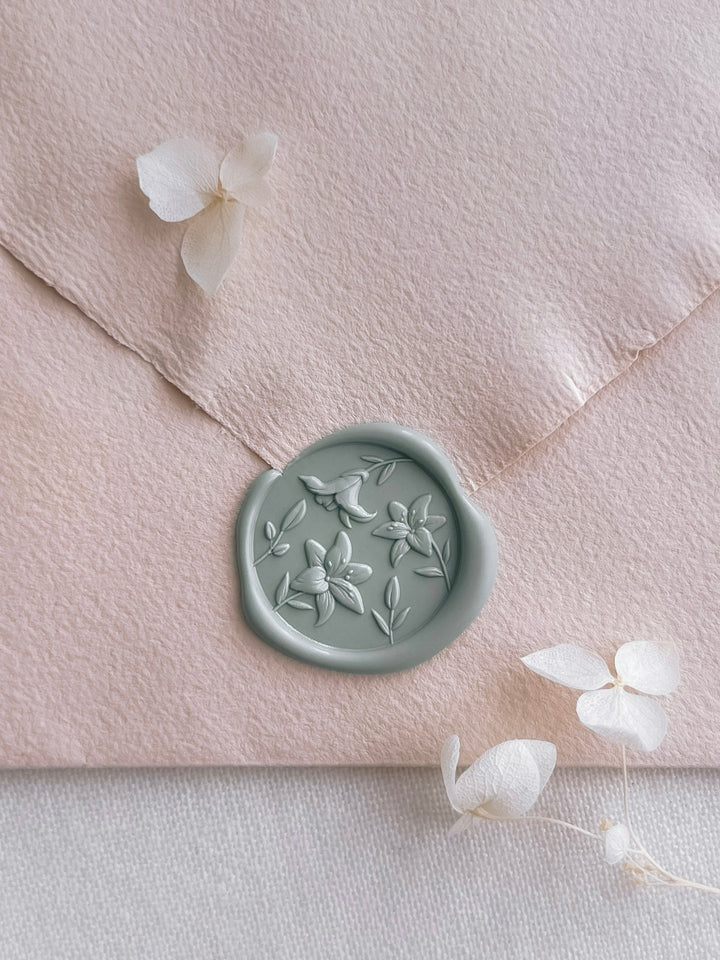 3D Blooming Lilies Wax Stamp
