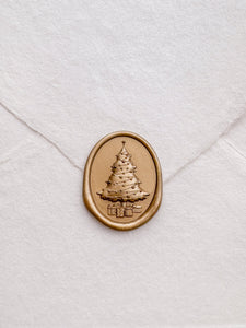 3D Christmas tree wax seal stamp with intricate engraving 