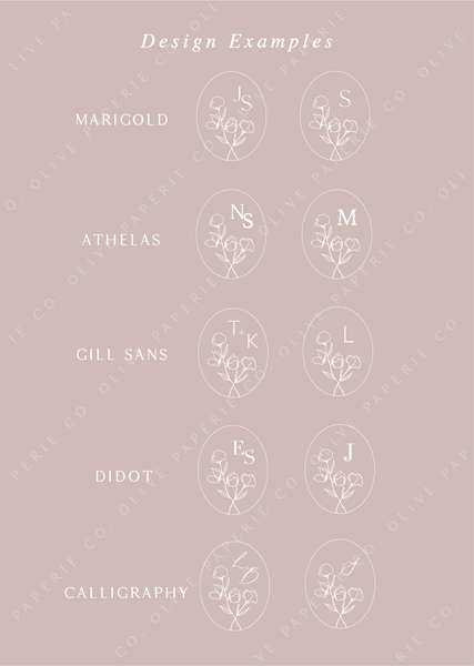 Monogram wax seal stickers font examples