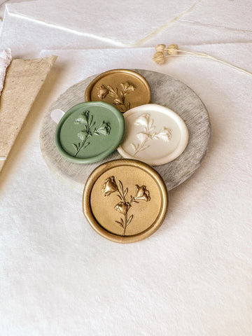 3D floral pre-made wax seal stickers 