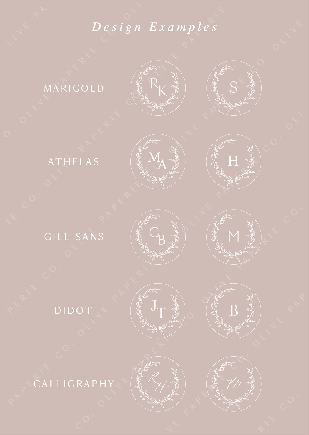 custom monogram wax stamp font options