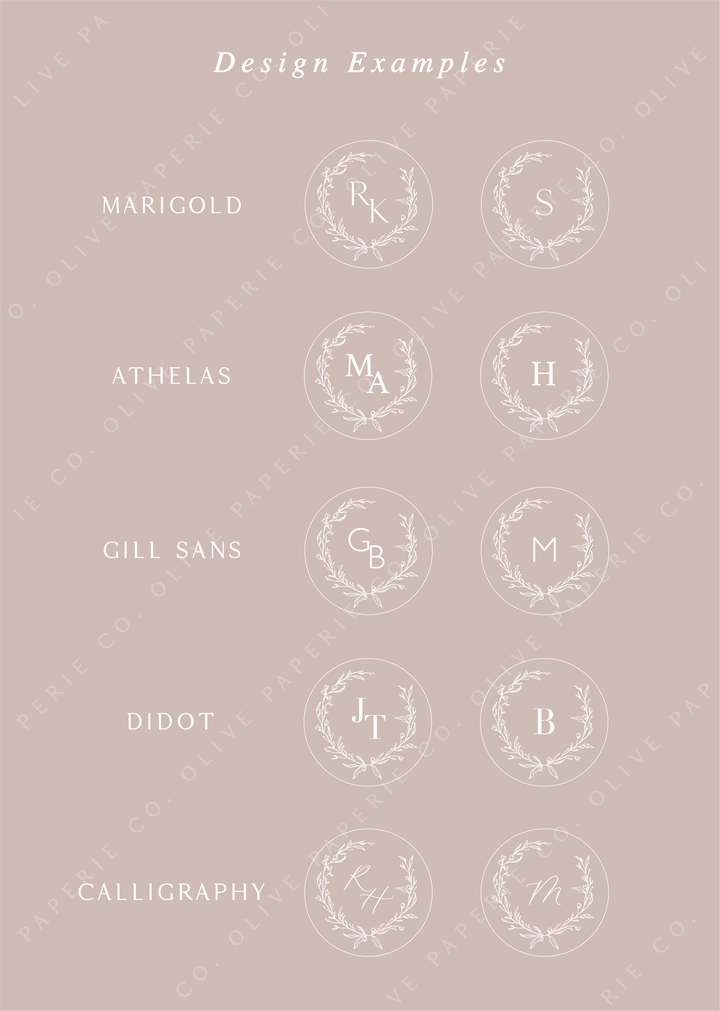 custom monogram wax stamp font options