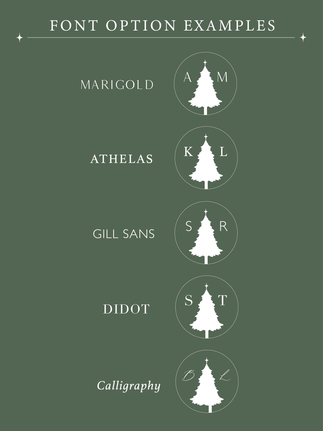 Christmas monogram wax seal design examples