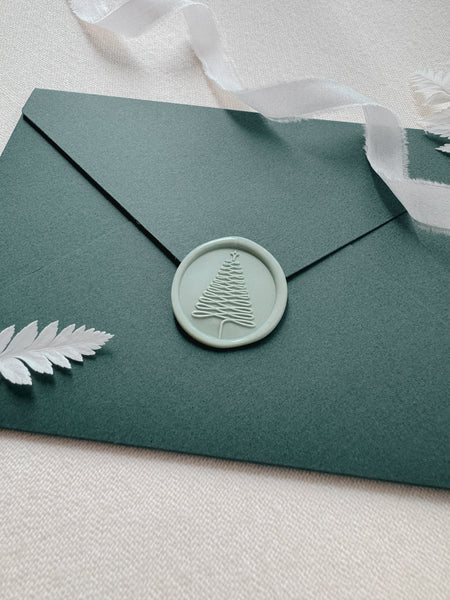 light green Christmas tree envelope seal