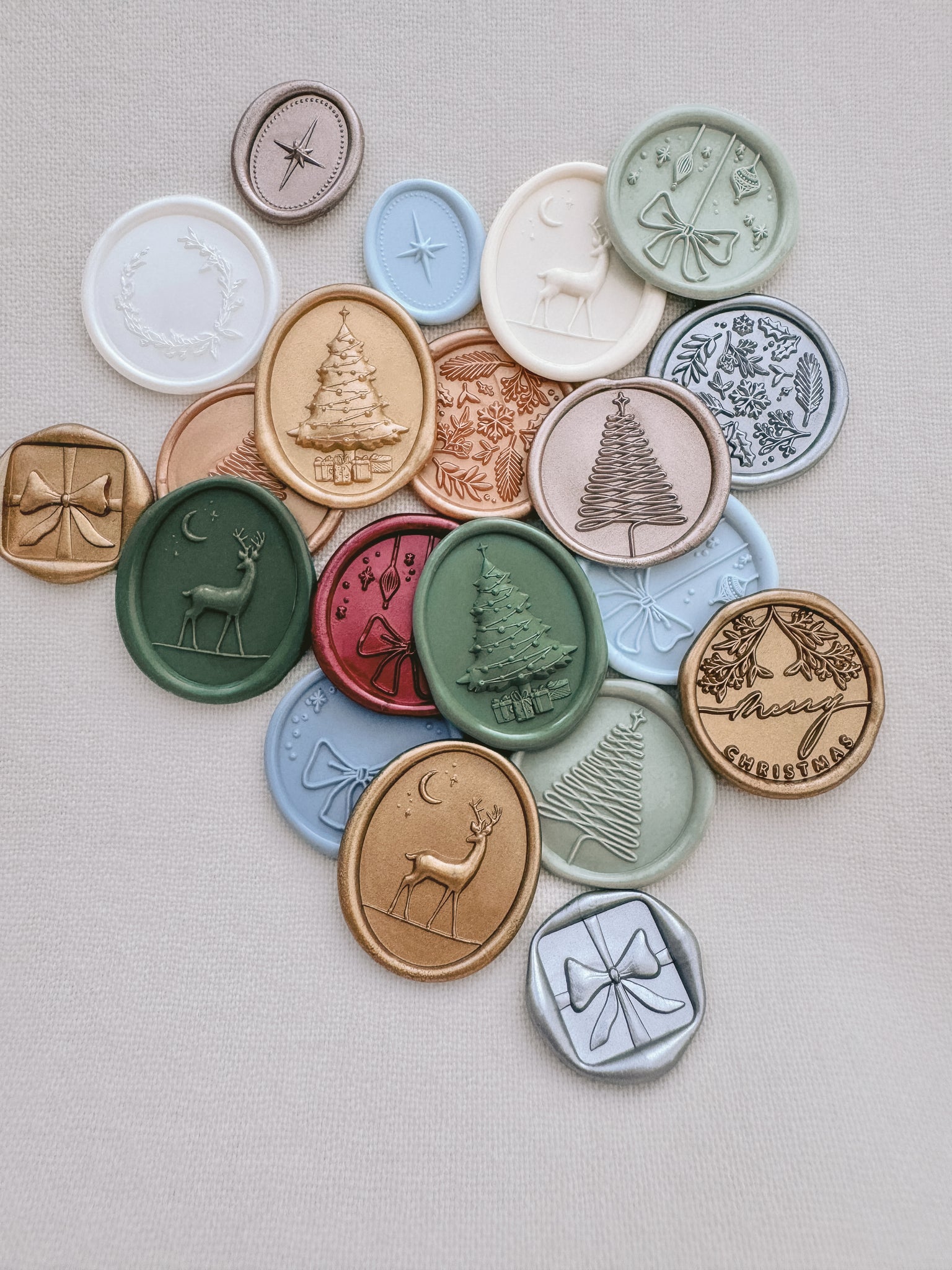 festive envelope wax seals for Christmas cards and gifts