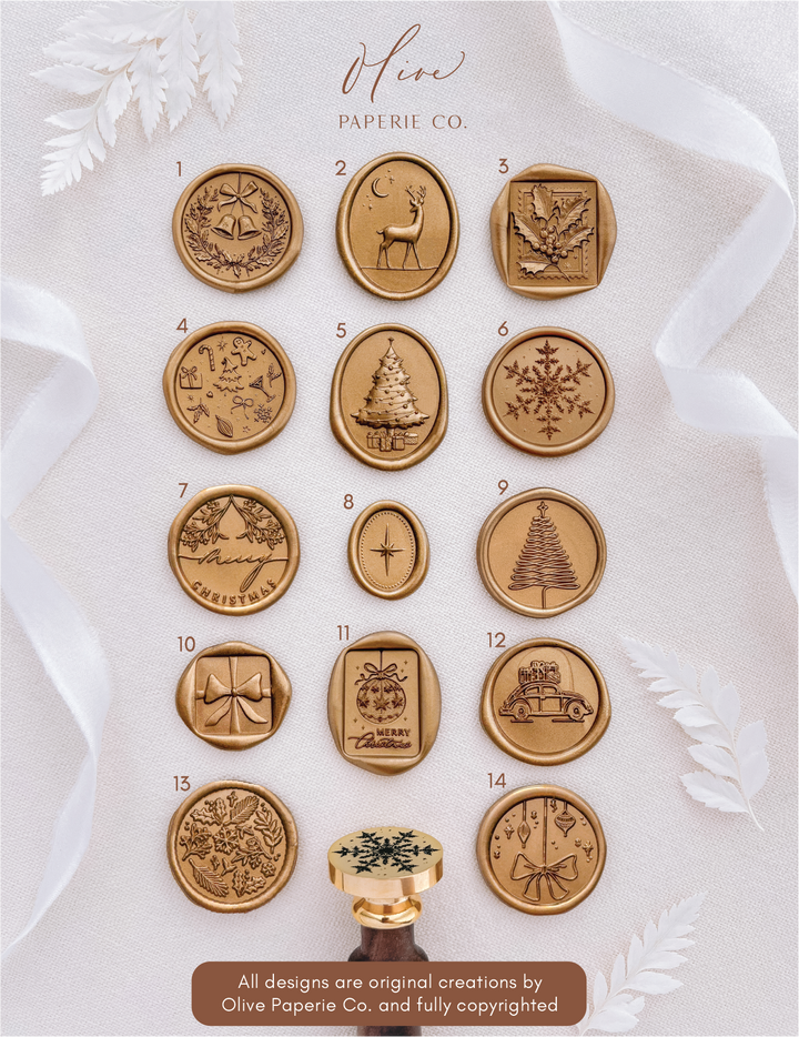 Christmas festive wax seal design collection 