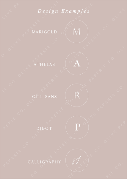 custom monogram wax seal stamp font option examples