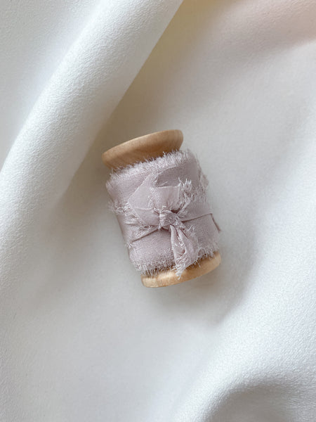 1 inch silk ribbon in nude gray color