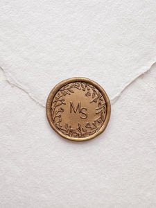 Floral Crown Monogram Wax Seal Stamp
