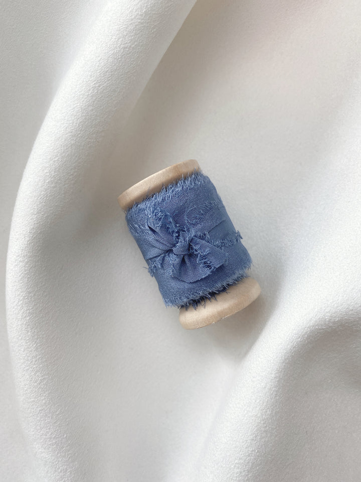 1 inch silk ribbon in French blue color
