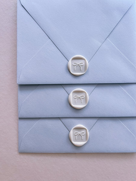 𝗡𝗘𝗪 ⋆ 3D Hand-drawn Bow Square Wax Stamp