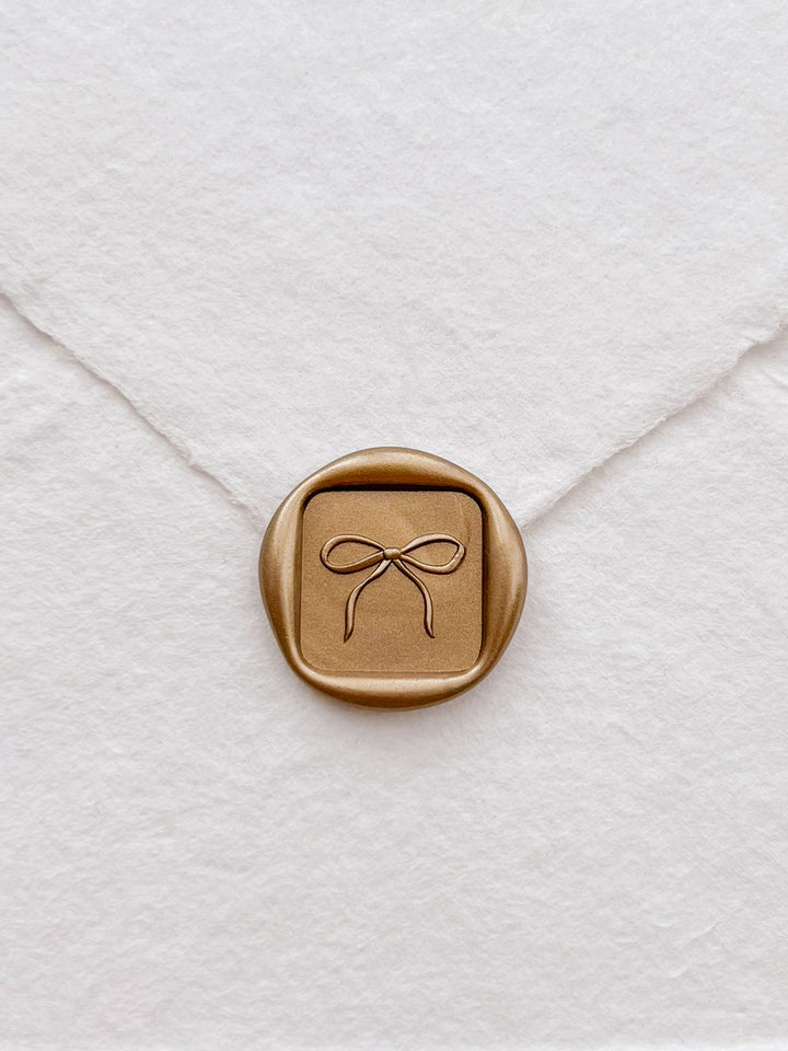 3D Hand-drawn Bow Square Wax Stamp