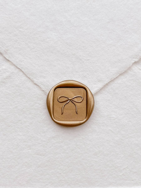 𝗡𝗘𝗪 ⋆ 3D Hand-drawn Bow Square Wax Stamp