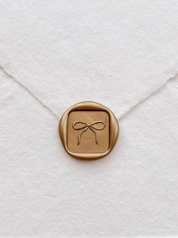 𝗡𝗘𝗪 ⋆ 3D Hand-drawn Bow Square Wax Stamp