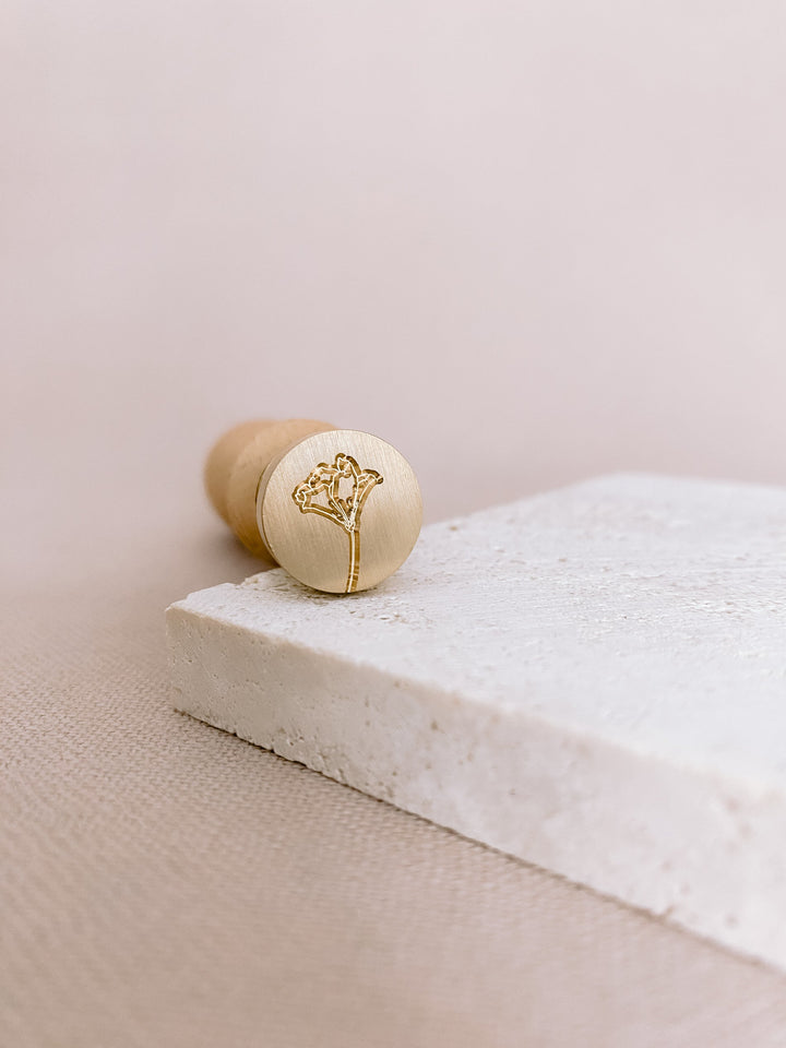 Flower design mini wax seal brass head stamp