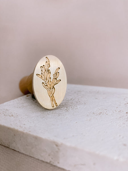 Oval flower bouquet wax seal stamp