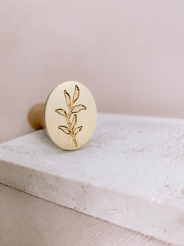 Leaf design oval wax seal brass head stamp