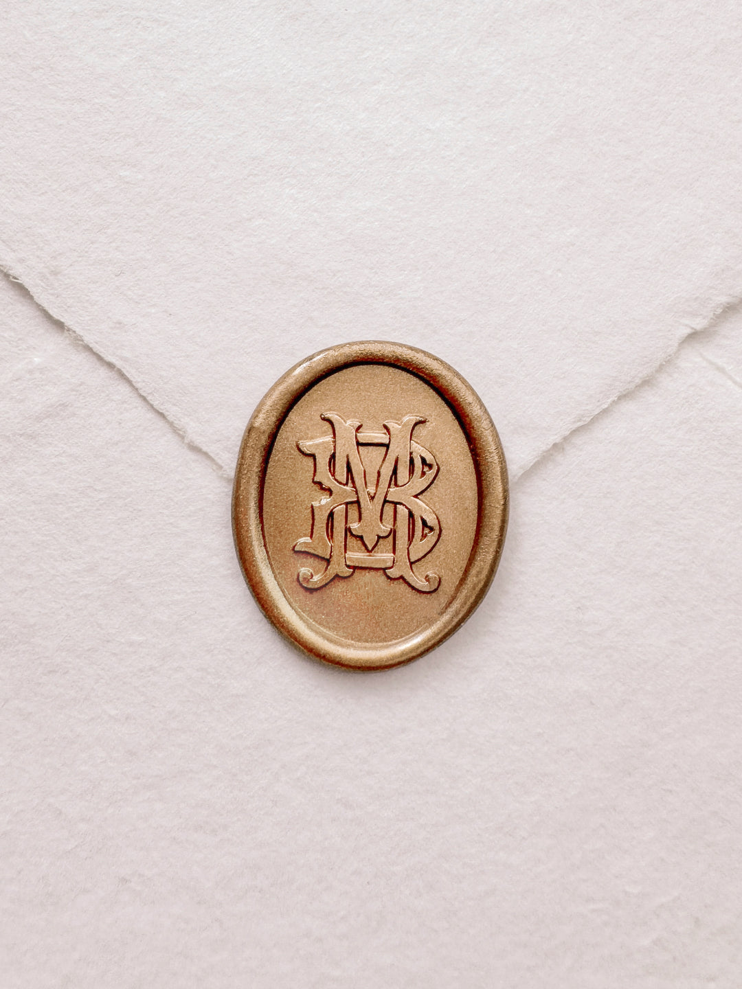 Oval Vintage Monogram Wax Seal Stickers