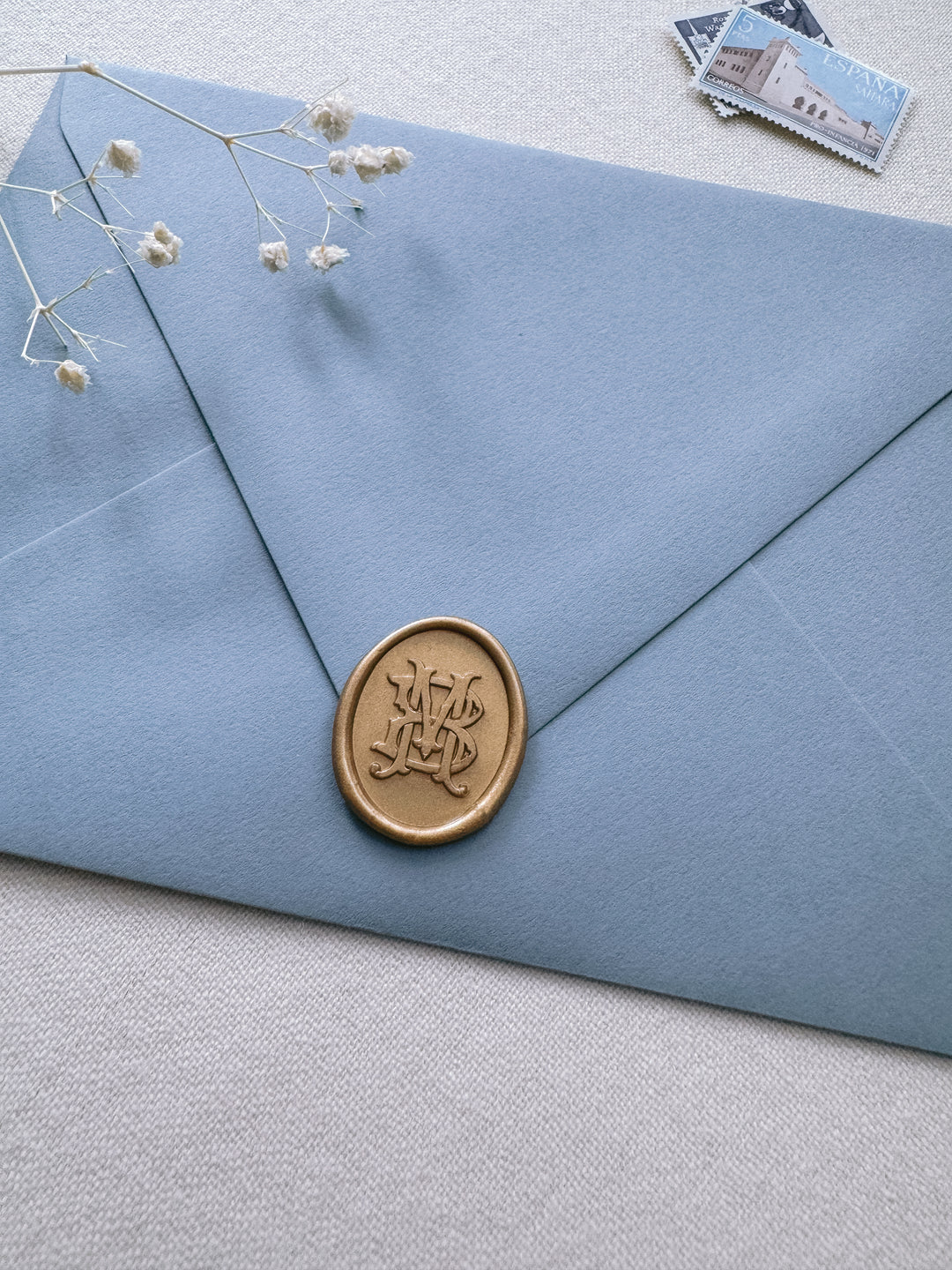 Oval Vintage Monogram Wax Seal Stickers
