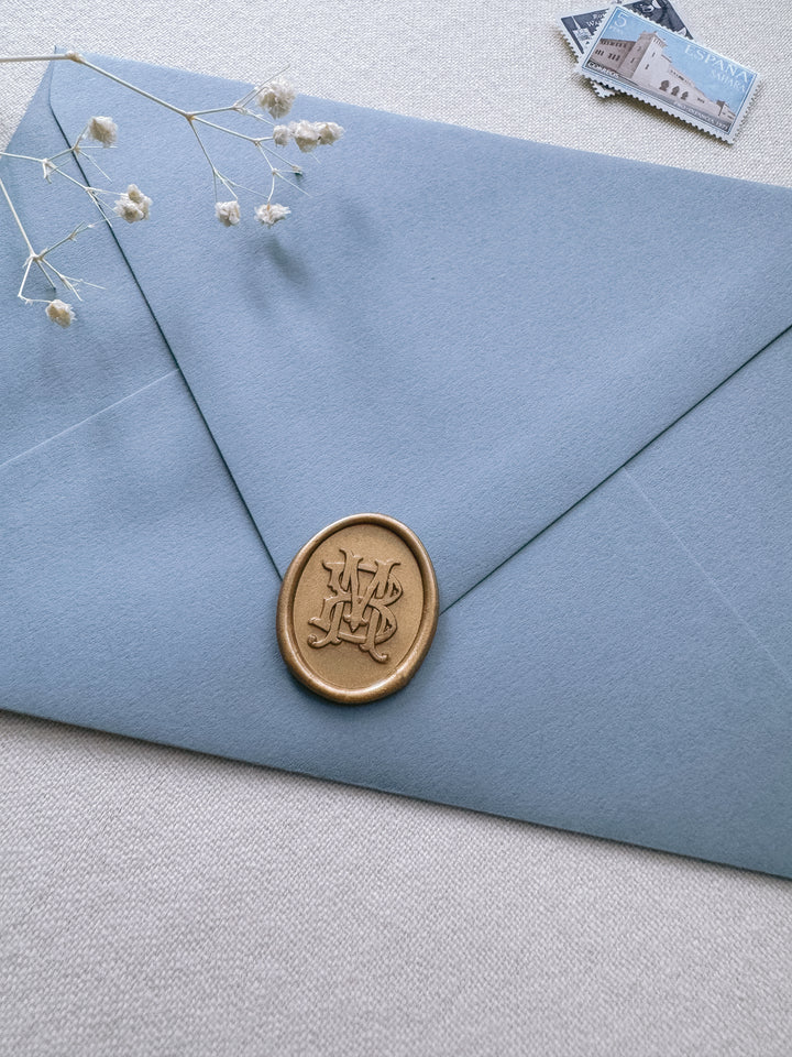Oval Vintage Monogram Wax Seal Stickers