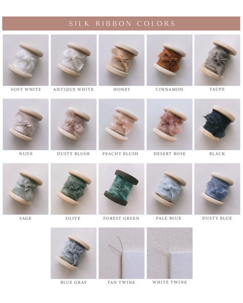 vow book silk ribbon options