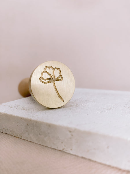 Simple flower round wax seal brass stamp head