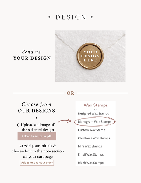 Poster image on custom wax seal kit product design options