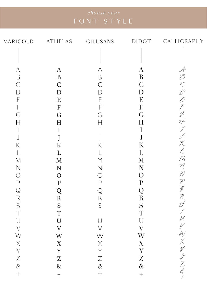 Font options for personalized monogram wax seal stamp