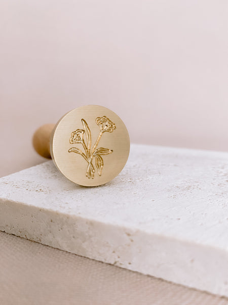 Flower bouquet wax seal brass stamp head