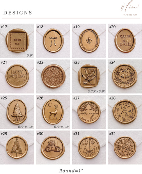wax seal stamp design options for our wax seal kit 