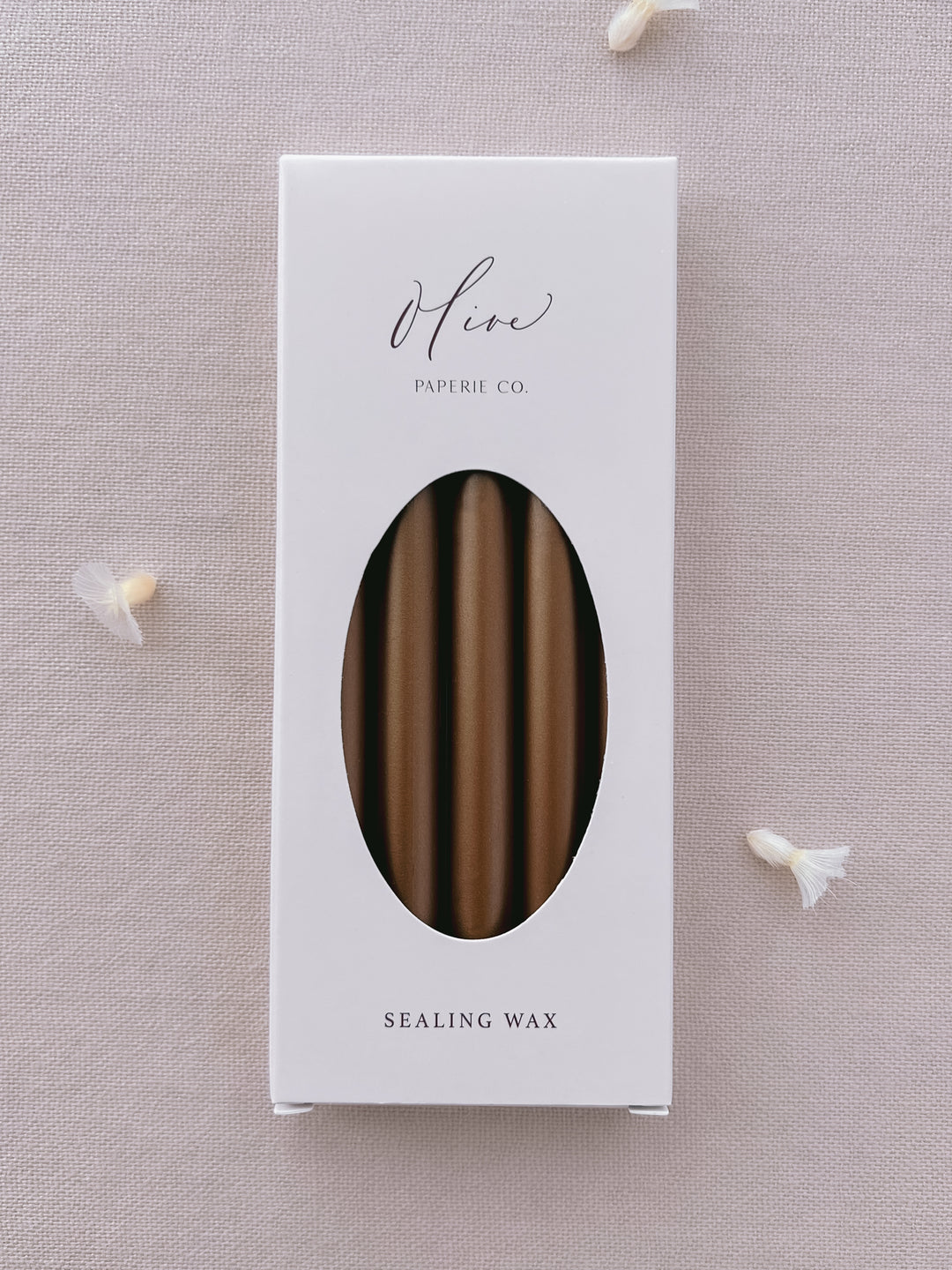 pack of five glue gun sealing wax sticks in a dark metallic bronze color
