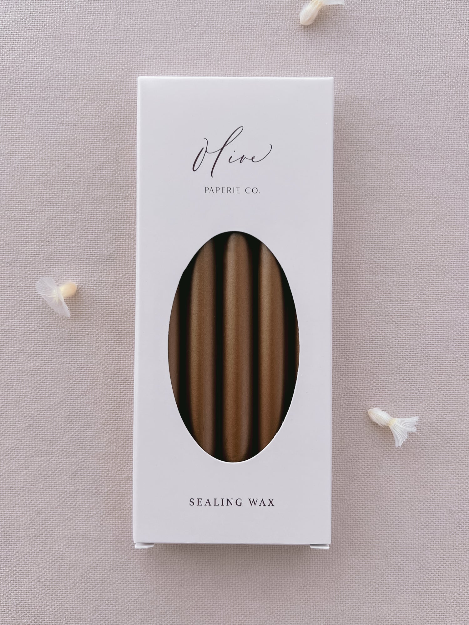 pack of five glue gun sealing wax sticks in a dark metallic bronze color
