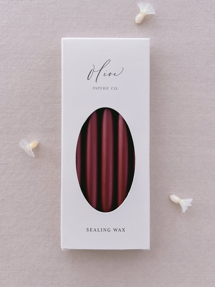 a set of 5 antique-red glue gun sealing wax sticks