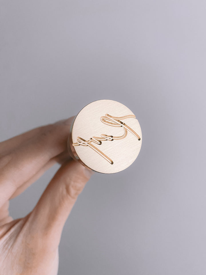 Calligraphy script rsvp wax seal brass stamp head