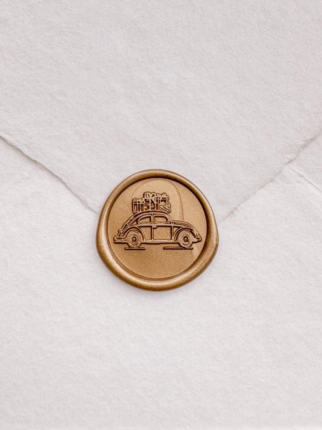 Christmas gift delivery vintage car wax seal stamp