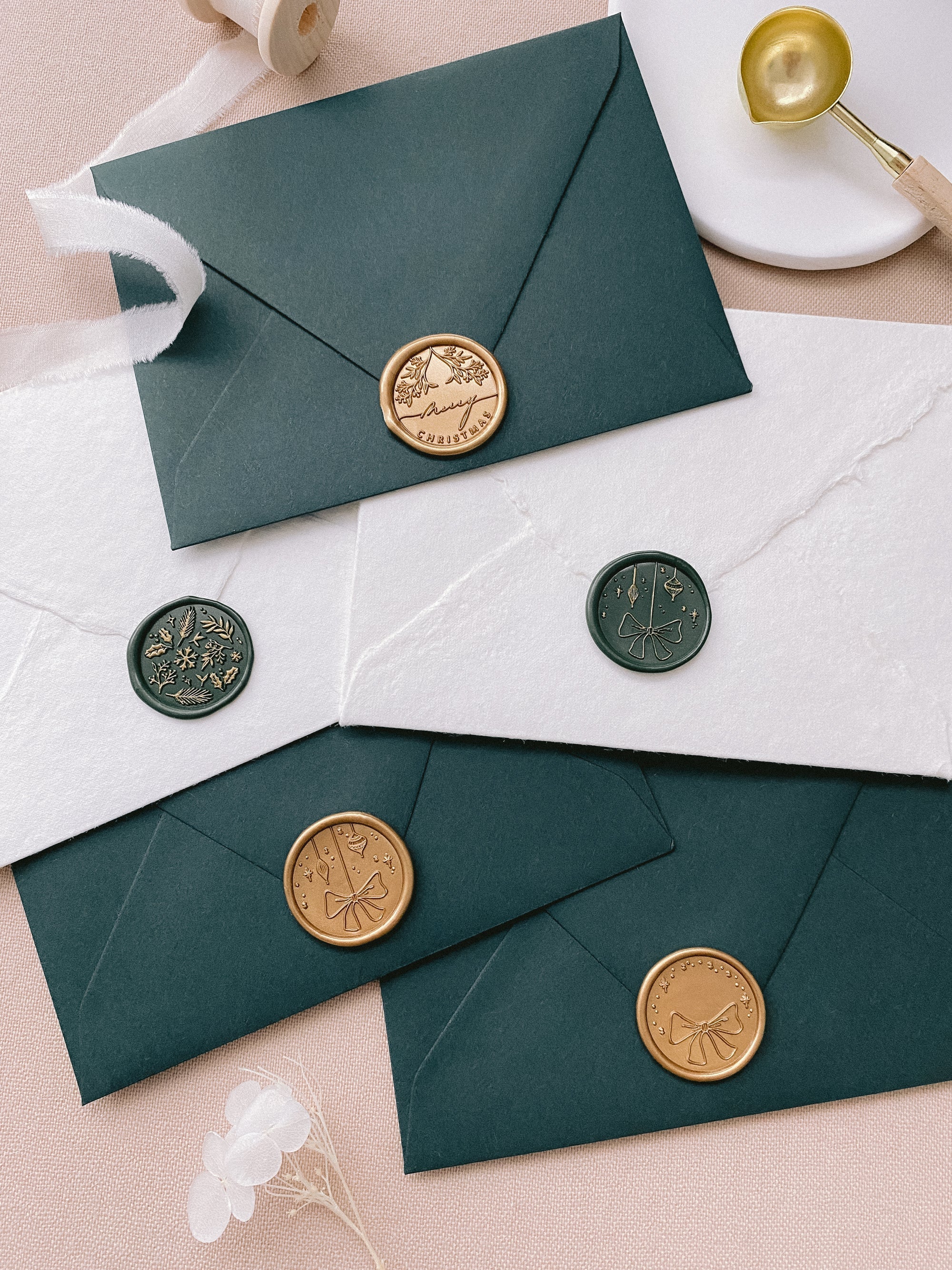 Pre-Made Christmas Wax Seal Stickers – Olive Paperie Co.
