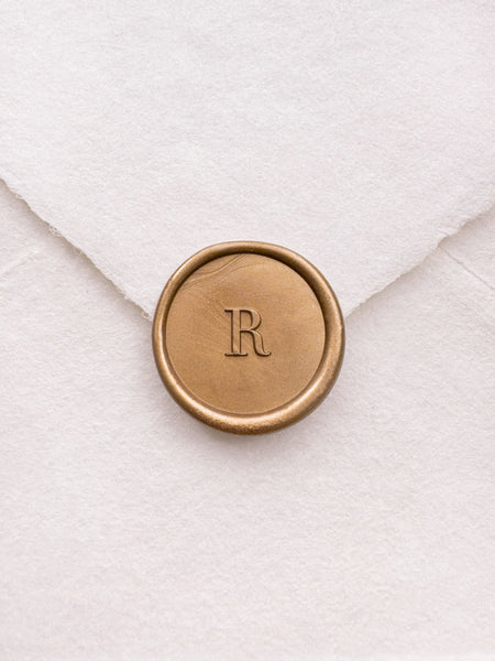 custom single initial gold wax seal