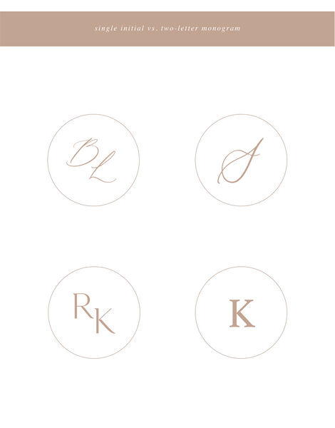 Single initial vs two letter monogram options