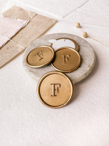 personalized initial gold wax seal stickers