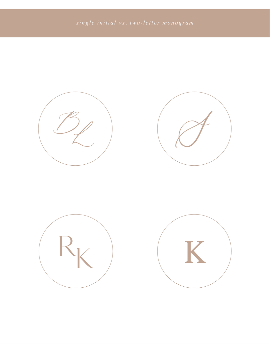 Monogram letter initials sample designs 