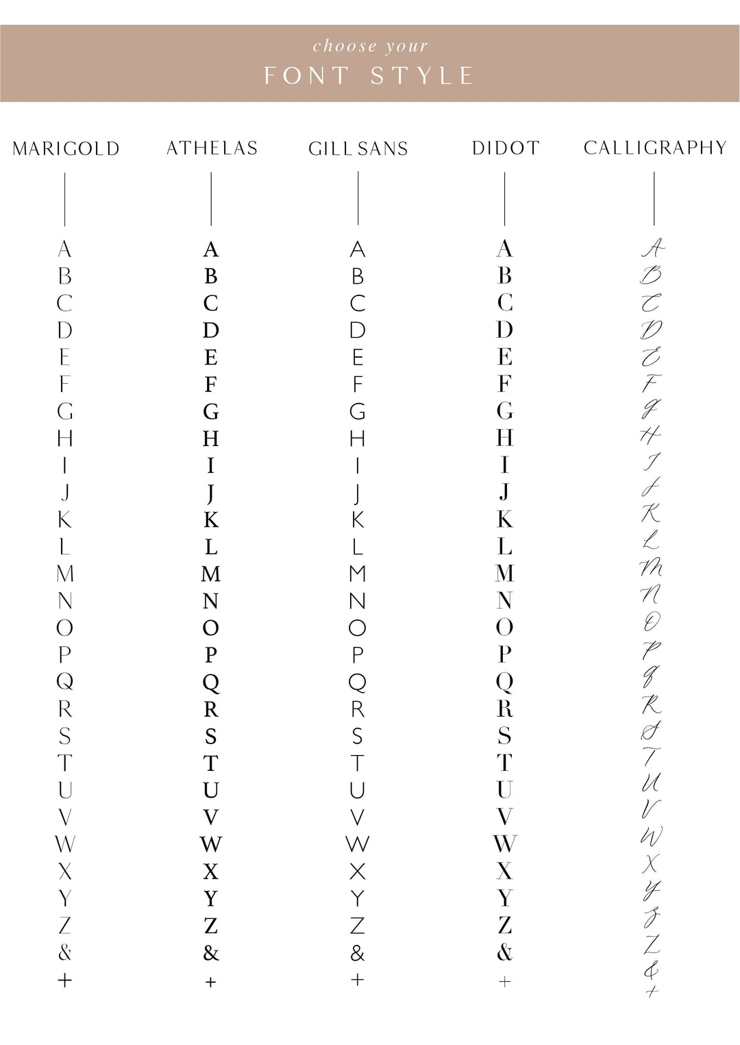 Font style options
