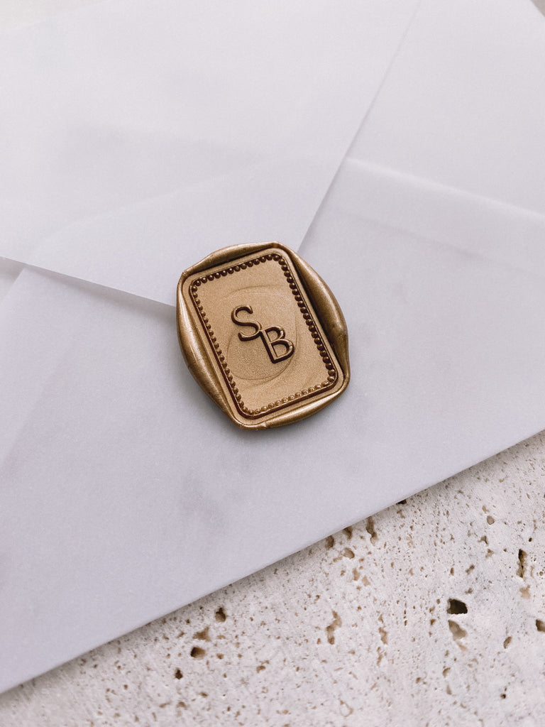Classique Border Monogram Rectangular Wax Seals – Olive Paperie Co.