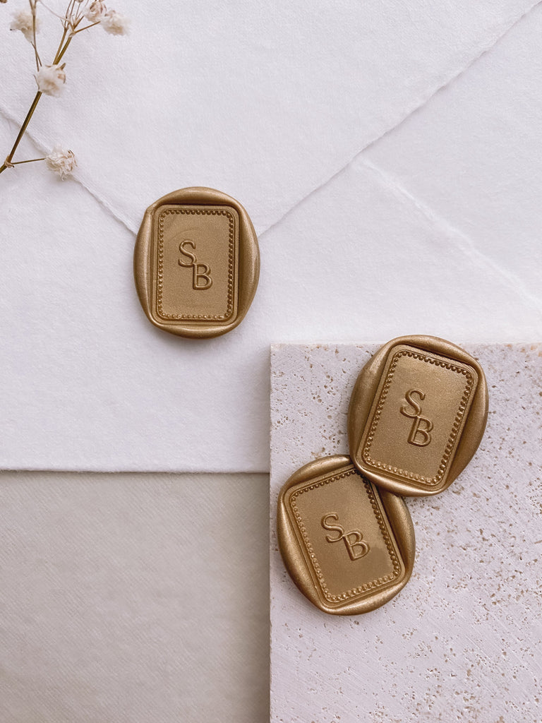 Classique Border Monogram Rectangular Wax Seals – Olive Paperie Co.