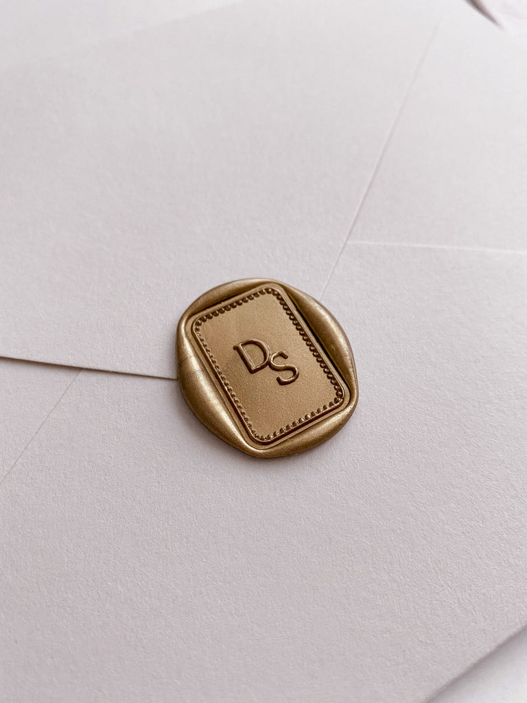 Rectangular Classique Border Monogram Wax Seal Stamp – Olive Paperie Co.